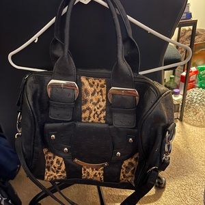 Black and Leopard Handbag
